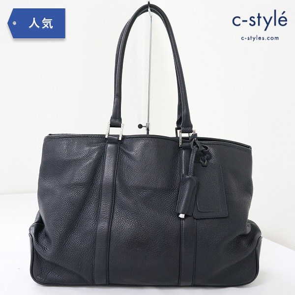 PELLE MORBIDA ペッレモルビダ レザー トートバッグ ネイビー