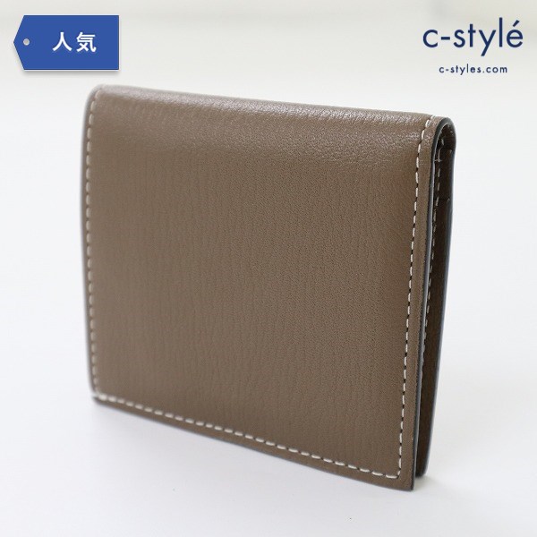 L’arcobaleno ラルコバレーノ スナップタイプ 二つ折り ミニウォレット グレー×ホワイト イタリア製