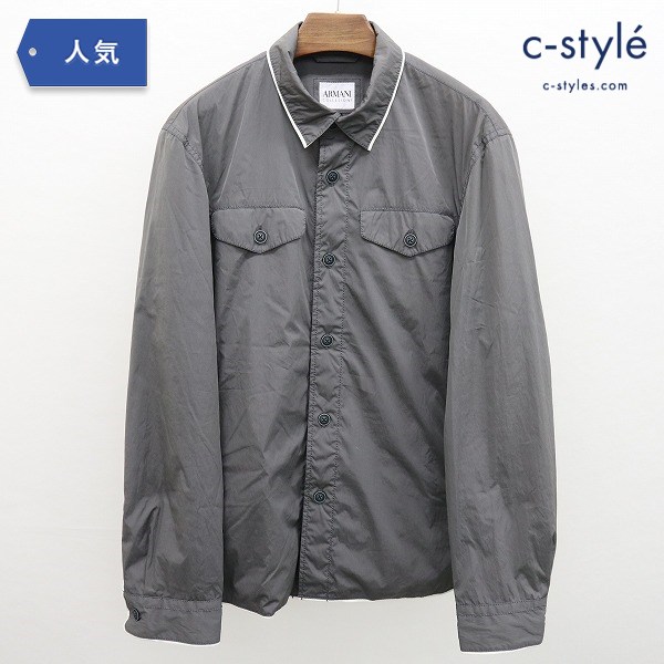 ARMANI COLLEZIONI アルマーニコレッツォーニ 撥水加工 ナイロンジャケット JCF07W 48 グレー