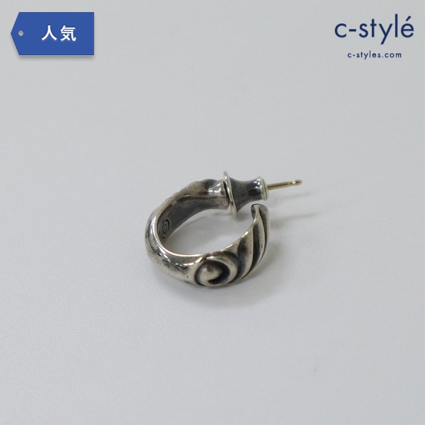 LEONARD KAMHOUT レナードカムホート Ear single hoop raven レイヴンフープピアス シルバー