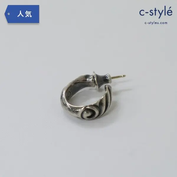 LEONARD KAMHOUT レナードカムホート Ear single hoop raven レイヴンフープピアス シルバー
