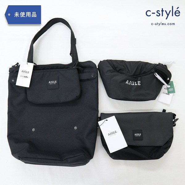 AIGLE エーグル トートM ミニメッセンジャーバッグ pacsafe×AIGLE イデヴァ ウエストバッグ 計3点