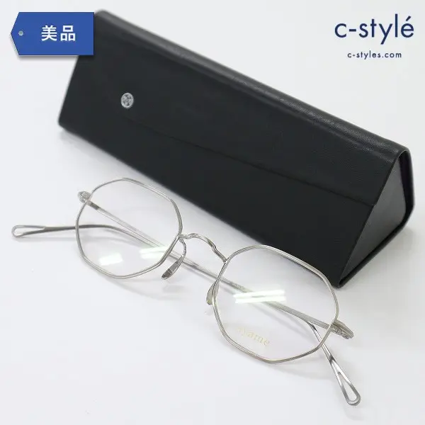 ayame アヤメ OCTA 眼鏡 45□23 Ti ブラッシュシルバー メタルフレーム