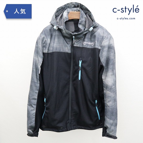 KOMINE コミネ メッシュジャケット ポリエステル100 両肘・両肩・両胸・背中パッド有 XL ブラック グレー