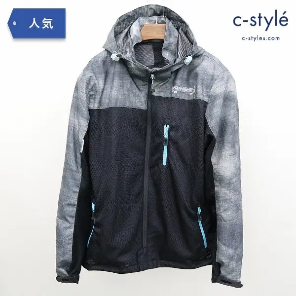 KOMINE コミネ メッシュジャケット ポリエステル100 両肘・両肩・両胸・背中パッド有 XL ブラック グレー