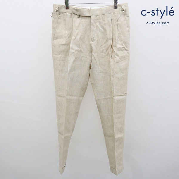 BRIGLIA 1949 ブリリア スラックス 48 ベージュ イタリア製 麻100