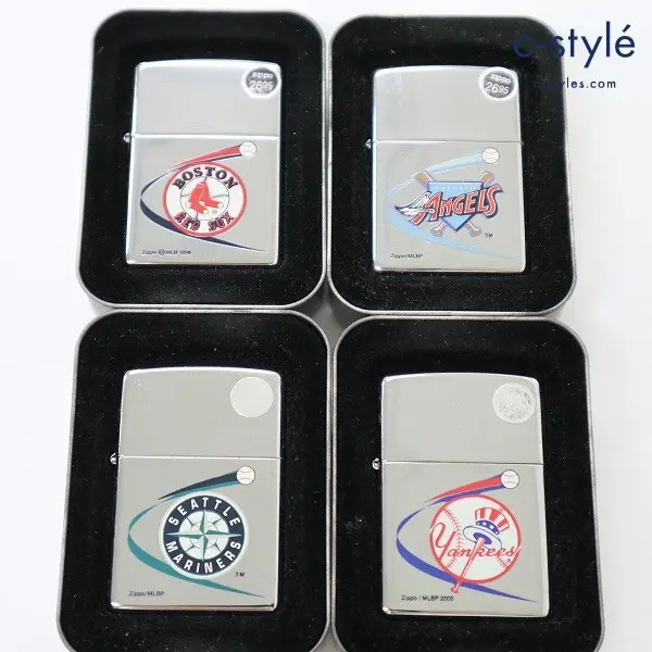 ZIPPO ジッポー オイルライター 喫煙具 メジャーリーグ MLB ANGELS/YANKEES/MARINERS/RED SOX 喫煙グッズ 計4点