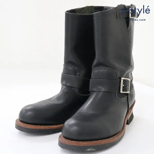 RED WING レッドウィング 9085 エンジニアブーツ US8・1/2 D 26.5cm ブラックハーネス レザー