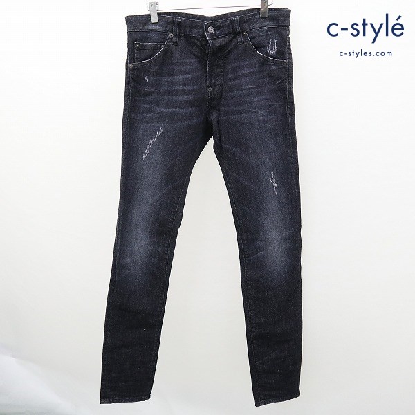 DSQUARED2 ディースクエアード デニムパンツ size46 ブラック スキニー イタリア製 ジーンズ