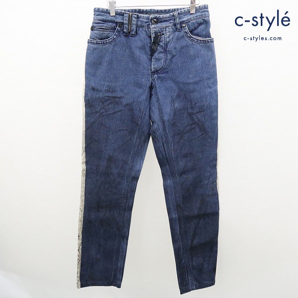 John Galliano ジョン・ガリアーノ デニムパンツ size48 ネイビー 綿 ペイント AVS220J-AS202D-490