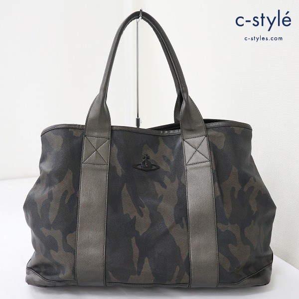 vivienne Westwood ヴィヴィアンウエストウッド アーミープラチナム トートバッグ カモ柄 グレー系