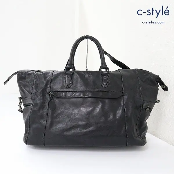 PORTER ポーター 2WAY レザーボストンバッグ ブラック ショルダーバッグ ハンドバッグ 日本製 大容量