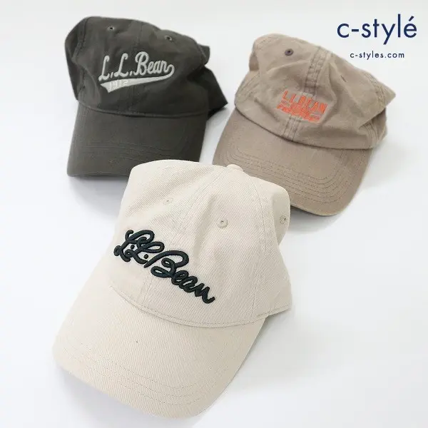 L.L.Bean エルエルビーン キャップ フリーサイズ 帽子 コットン100% ロゴ刺繍 アジャスター付 計3点