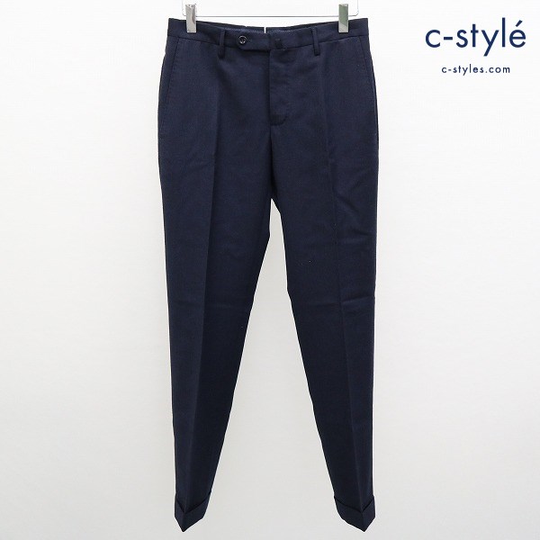 INCOTEX インコテックス スラックス 42 ネイビー ウール100 スリムフィット 1JT035 パンツ