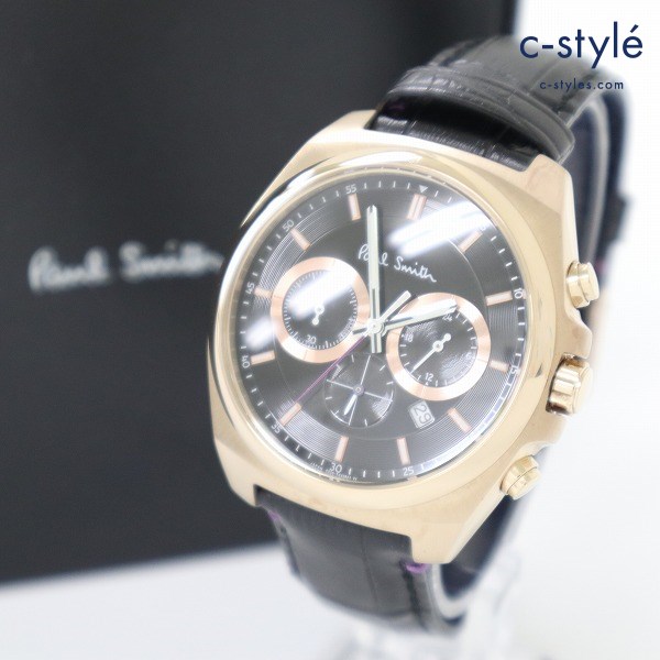 Paul smith ポール・スミス ファイナル合図 クロノグラフ 腕時計 ブラック×ゴールド クォーツ