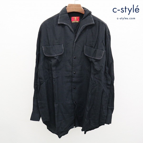 CREAM SODA クリームソーダ 長袖シャツ ブラック レーヨン ロカビリー 金タグ ハンドステッチ