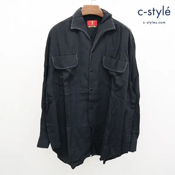 CREAM SODA クリームソーダ 長袖シャツ ブラック レーヨン ロカビリー 金タグ ハンドステッチ