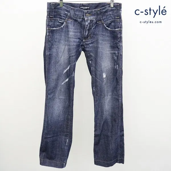 DOLCE&GABBANA ドルチェ&ガッバーナ デニムパンツ 46 インディゴ G3T2FD/G8486 ダメージ加工 MADE IN ITALY
