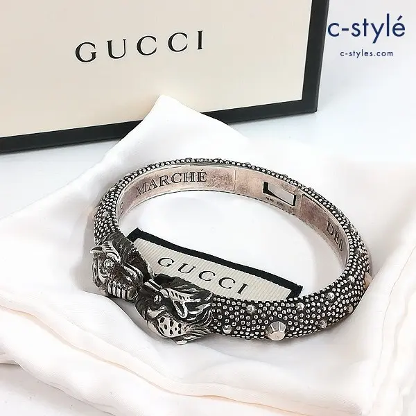 GUCCI グッチ タイガーヘッドバングル イタリア製 アクセサリー シルバー
