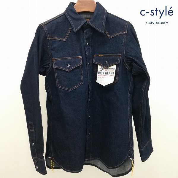 IRON HEART アイアンハート 12oz セルビッチデニムウェスタンシャツ XS インディゴ INSH-33 日本製