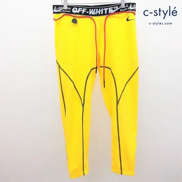 NIKE ナイキ × OFF-WHITE オフホワイト NRG Ru Pro Tight CN5574-731 XL イエロー タイツ スポーツウェア