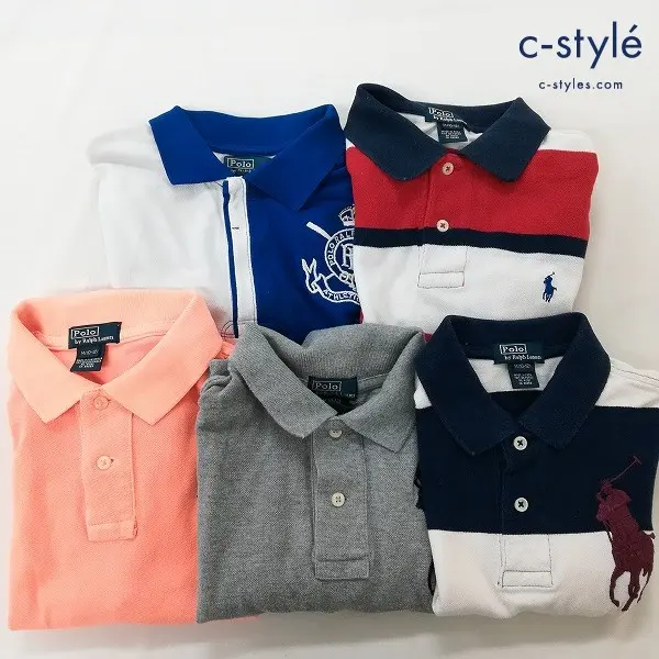 POLO RALPH LAUREN ポロシャツ 半袖 刺繍 ビッグポニー ボーダー M 10-12 キッズ 男の子 女の子 計5点