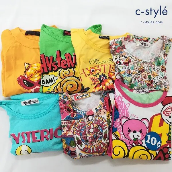 HYSTERIC MINI ヒステリックミニ Tシャツ 長袖 七分袖 プリント 総柄 140 キッズ 女の子 男の子 計7点
