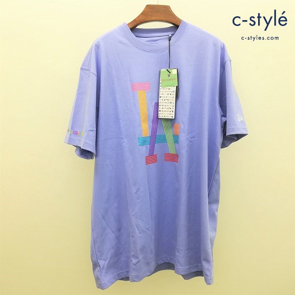 NEW ERA ニューエラ × BTS × MLB Dynamite Los Angeles Dogers T-Shirt XL ラベンダー 半袖 Tシャツ