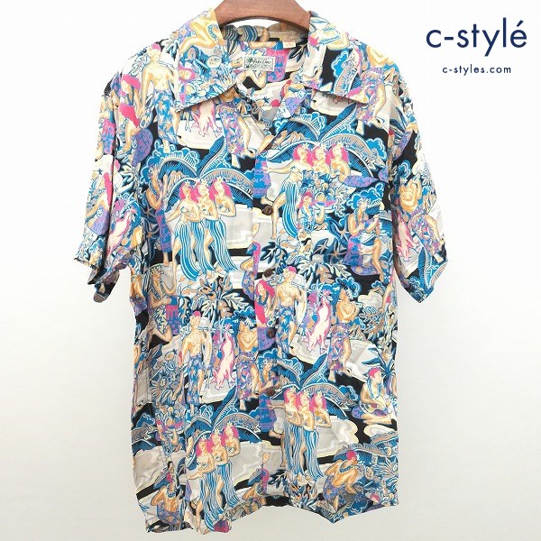 SUN SURF サンサーフ アロハシャツ L マルチカラー M32922 総柄 フラダンス