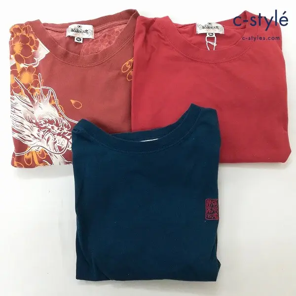 絡繰魂 Tシャツ 3L 刺繍 半袖 プリント 和柄 綿100% 計3点