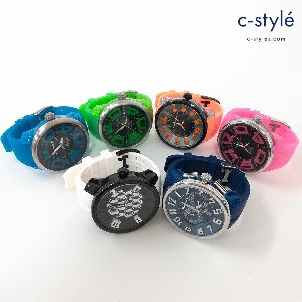 Tendence テンデンス 腕時計 緑 ピンク オレンジ 青 紺系 白×黒 計6点