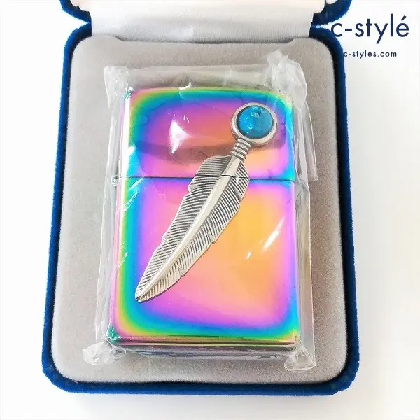 ZIPPO ジッポー ターコイズ インディアン フェザー スペクトラム 虹色 喫煙具 喫煙グッズ ライター