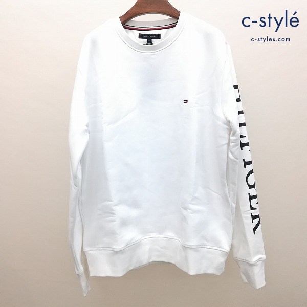 トミーヒルフィガー オンライン限定 スリーブロゴトレーナー 長袖 XL ホワイト スウェット MW21425