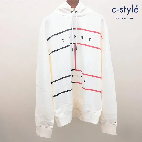 TOMMY HILFIGER トミーヒルフィガー Clean DNA flag moment Capsule パーカー XL ホワイト