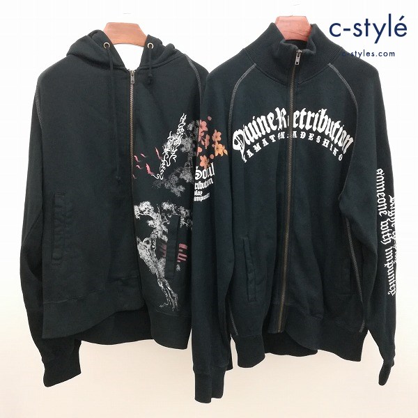 抜刀娘 パーカー スウェットジャケット XL ブラック 和柄 刺繍 プリント