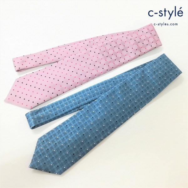 Paul Smith ポールスミス ネクタイ ピンク ブルー ドット 総柄 シルク100 日本製