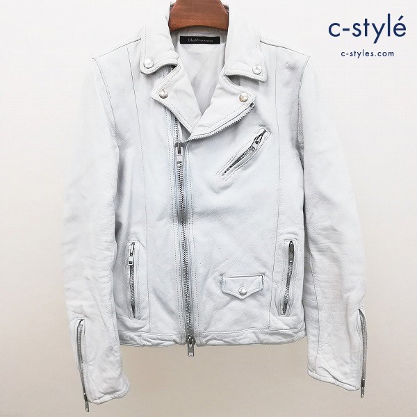 Black by VANQUISH ベジタブルゴートレザー ダブルライダース S ライトグレー レザー 山羊革 ジャケット