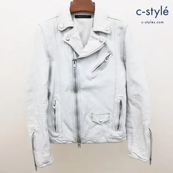 Black by VANQUISH ベジタブルゴートレザー ダブルライダース S ライトグレー レザー 山羊革 ジャケット