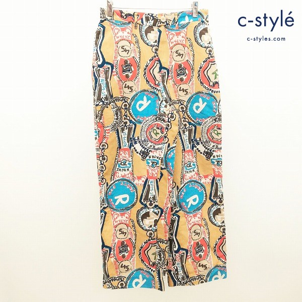 45R フォーティファイブアール コットンリネン ハケ目プリント イージーストローパンツ 3 ベージュ系