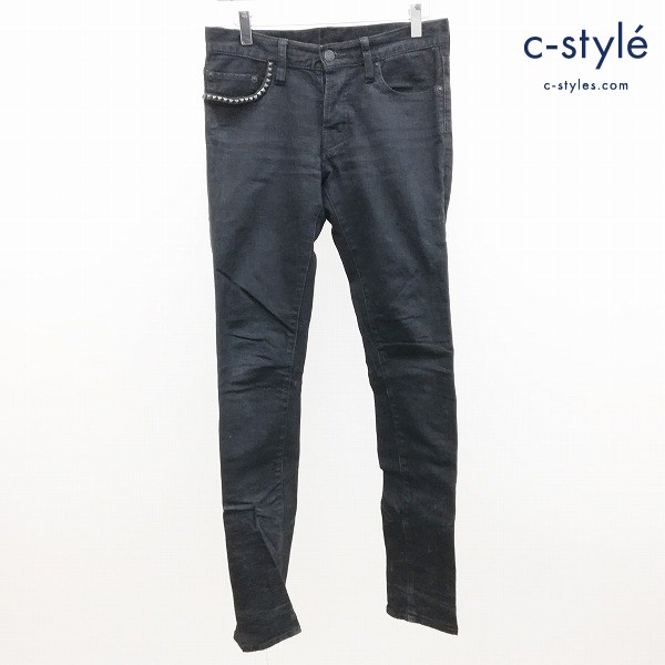 HYSTERIC GLAMOUR ヒステリックグラマー スタッズデニムパンツ S ブラック 0142AP09 日本製 ストレッチ