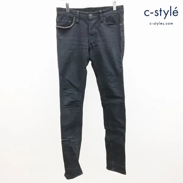 HYSTERIC GLAMOUR ヒステリックグラマー スタッズデニムパンツ S ブラック 0142AP09 日本製 ストレッチ