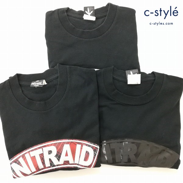 NITRAID ナイトレイド Tシャツ L 半袖 アーチロゴ 日本製 綿100 計3点