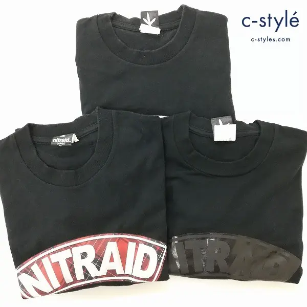 NITRAID ナイトレイド Tシャツ L 半袖 アーチロゴ 日本製 綿100 計3点