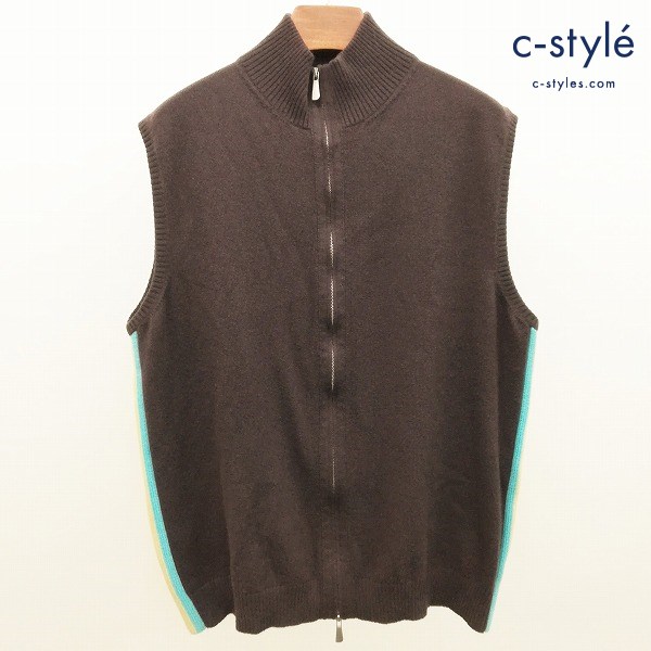 malo マーロ カシミアベスト 50 ブラウン系 カシミア00% MADE IN ITALY