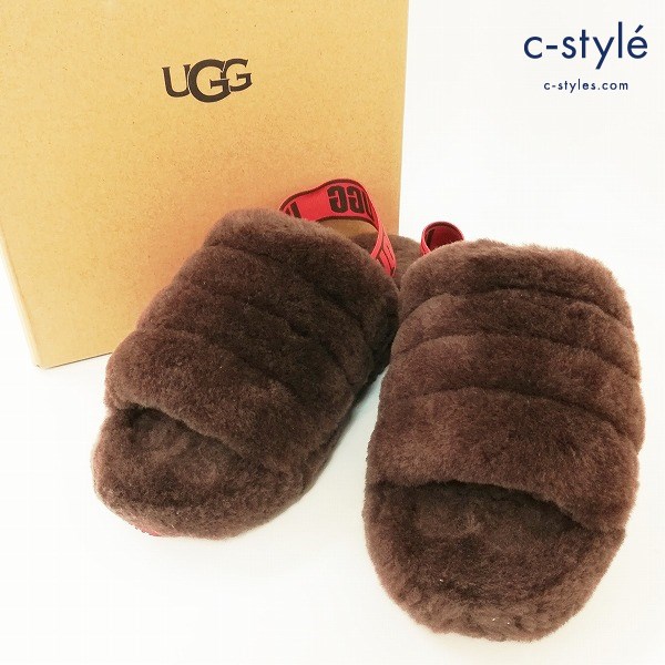 UGG アグ W FLUFF YEAH SLIDE サンダル 23cm ブラウン 1095119 レディース