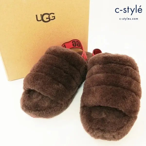UGG アグ W FLUFF YEAH SLIDE サンダル 23cm ブラウン 1095119 レディース