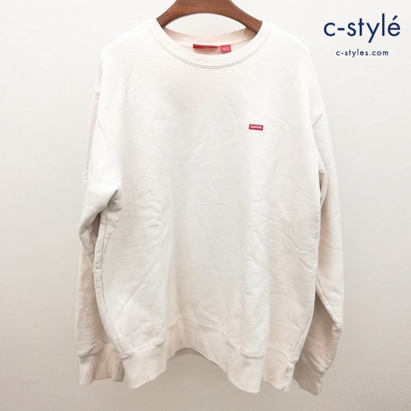 Supreme シュプリーム スモールボックスロゴスウェットトレーナー L アイボリー 長袖 綿100