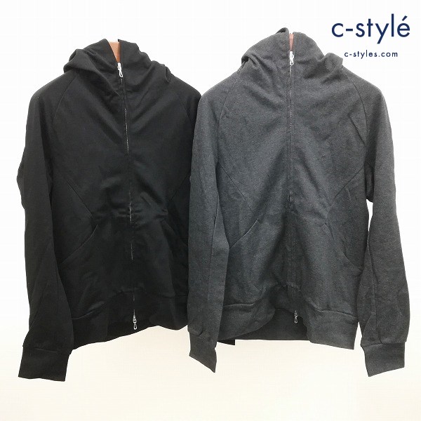 ATTACHMENT アタッチメント ダブルフェイスジップアップフーディー 2 ブラック グレー AB91-223 日本製