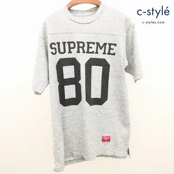 Supreme シュプリーム フットボールTシャツ M グレー 半袖 コットン100 クルーネック