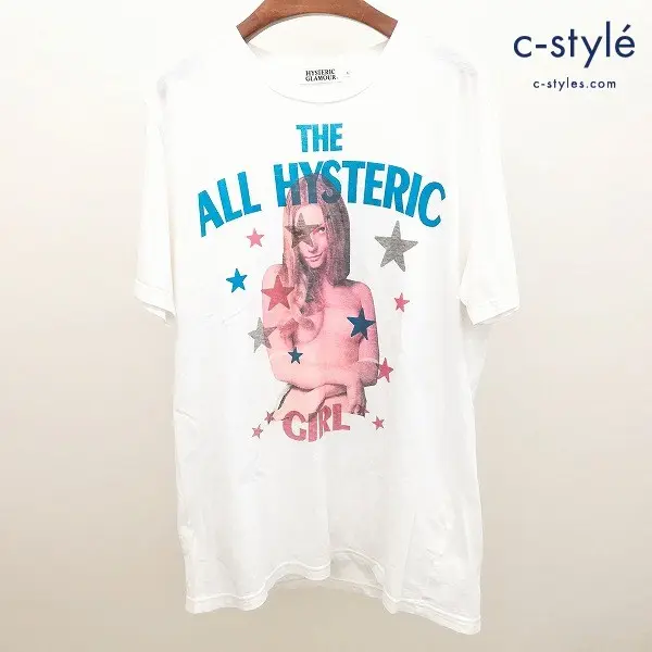 HYSTERIC GLAMOUR THE ALL HYSTERIC GIRL Tシャツ L ホワイト 0242CT24 半袖 日本製 綿100